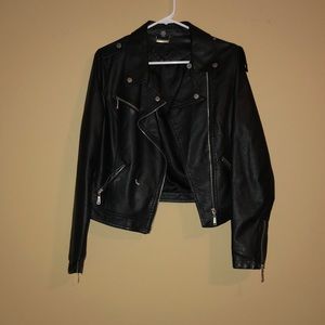 Black leather jacket